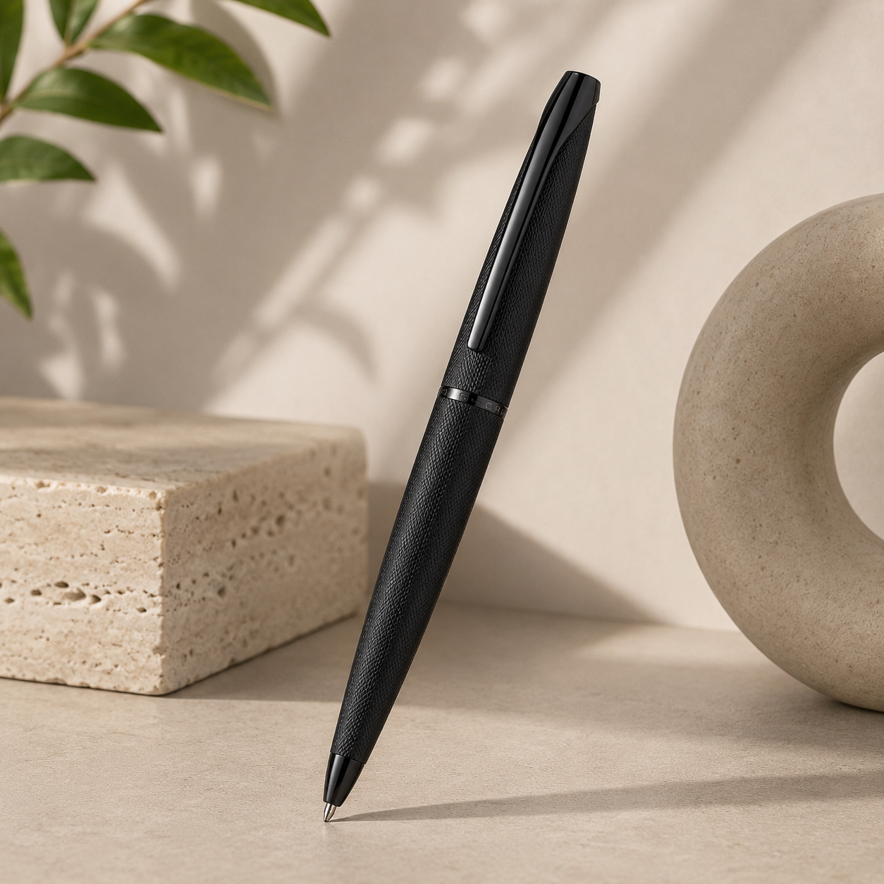 Cross ATX Brushed Black Ballpoint Pen - Blue Ink