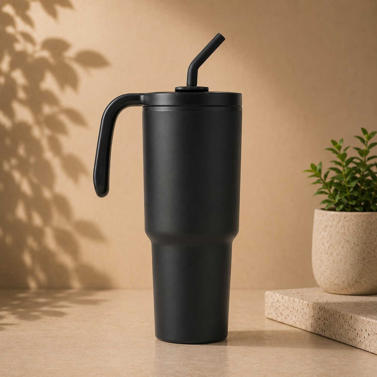 FORZA 360 Recycled Stainless Steel Tumbler with Straw – 900ml