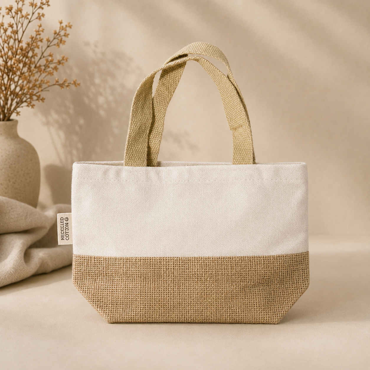 GRS-certified Recycled Cotton-Jute Mini Bag