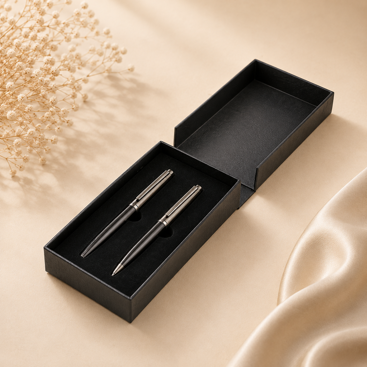 Gift Set of 2 Luxury Pens - Black & Gold
