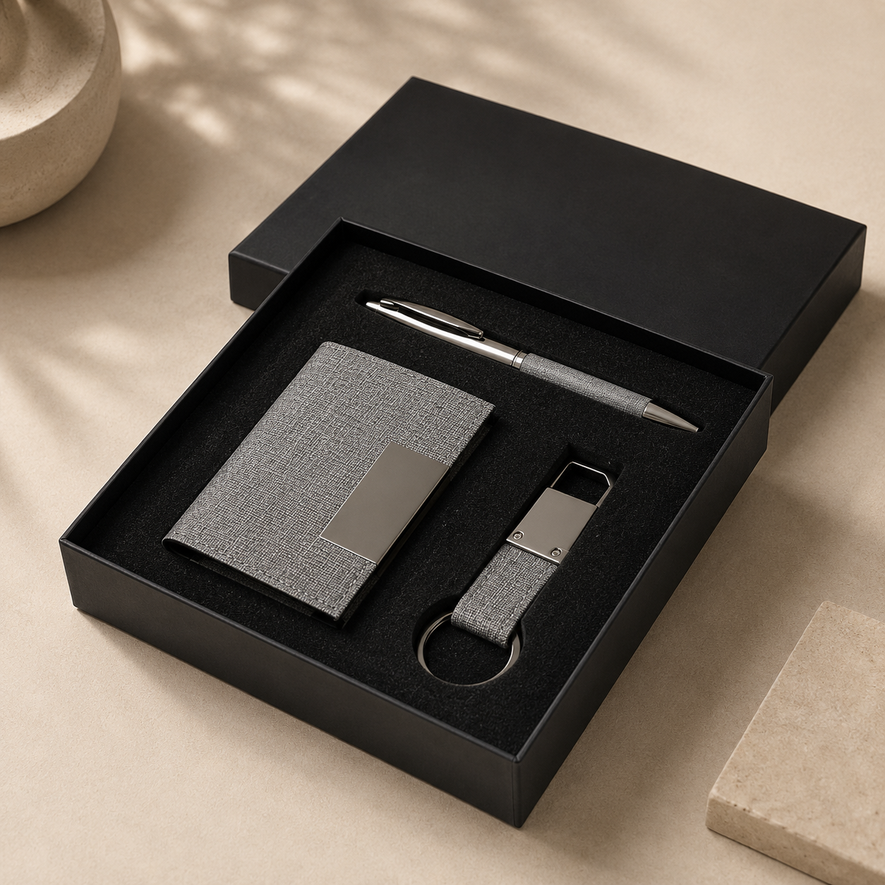 Giftology Gift Set (Card Holder, Key Chain and Pen)