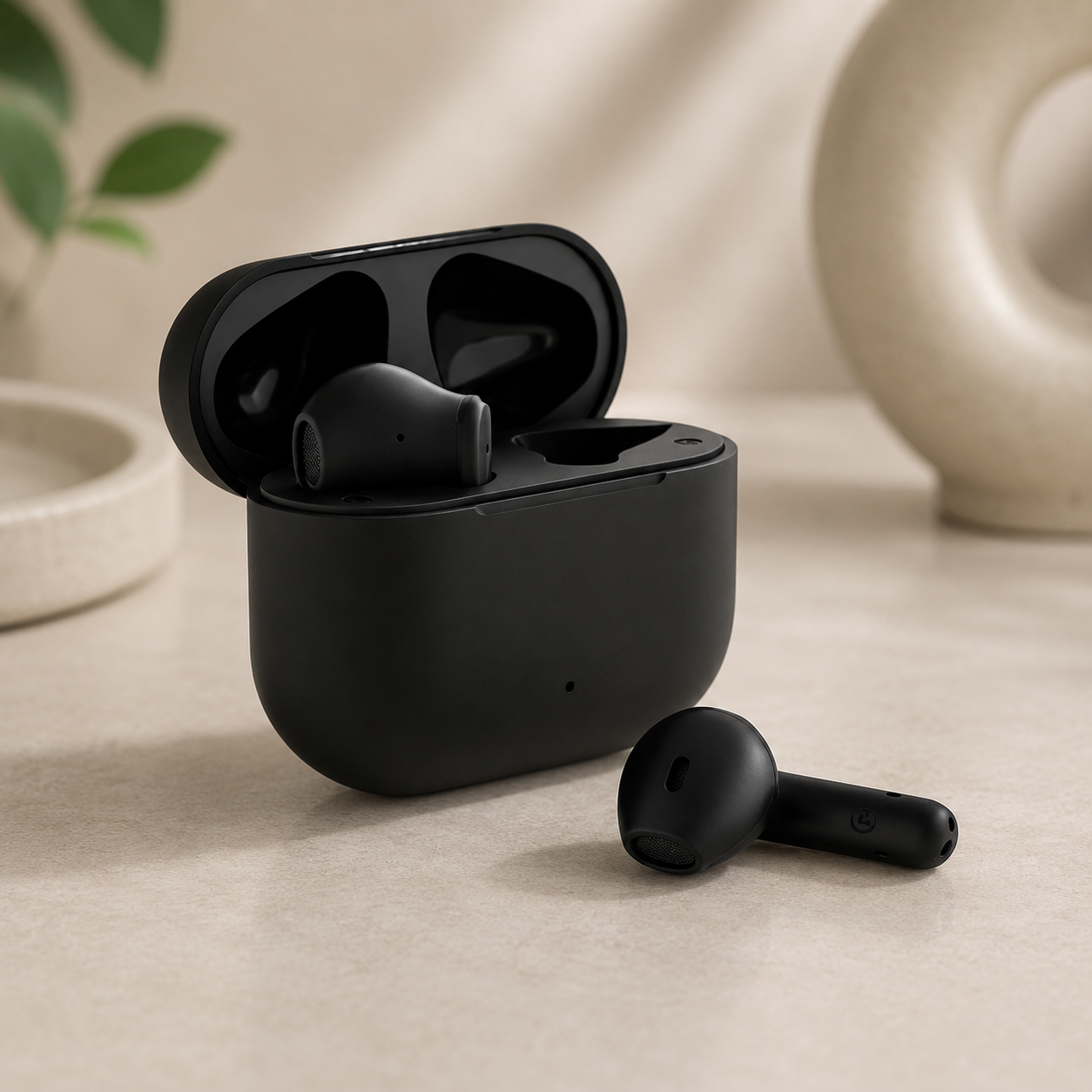 RCS recycled plastic wireless earbuds
