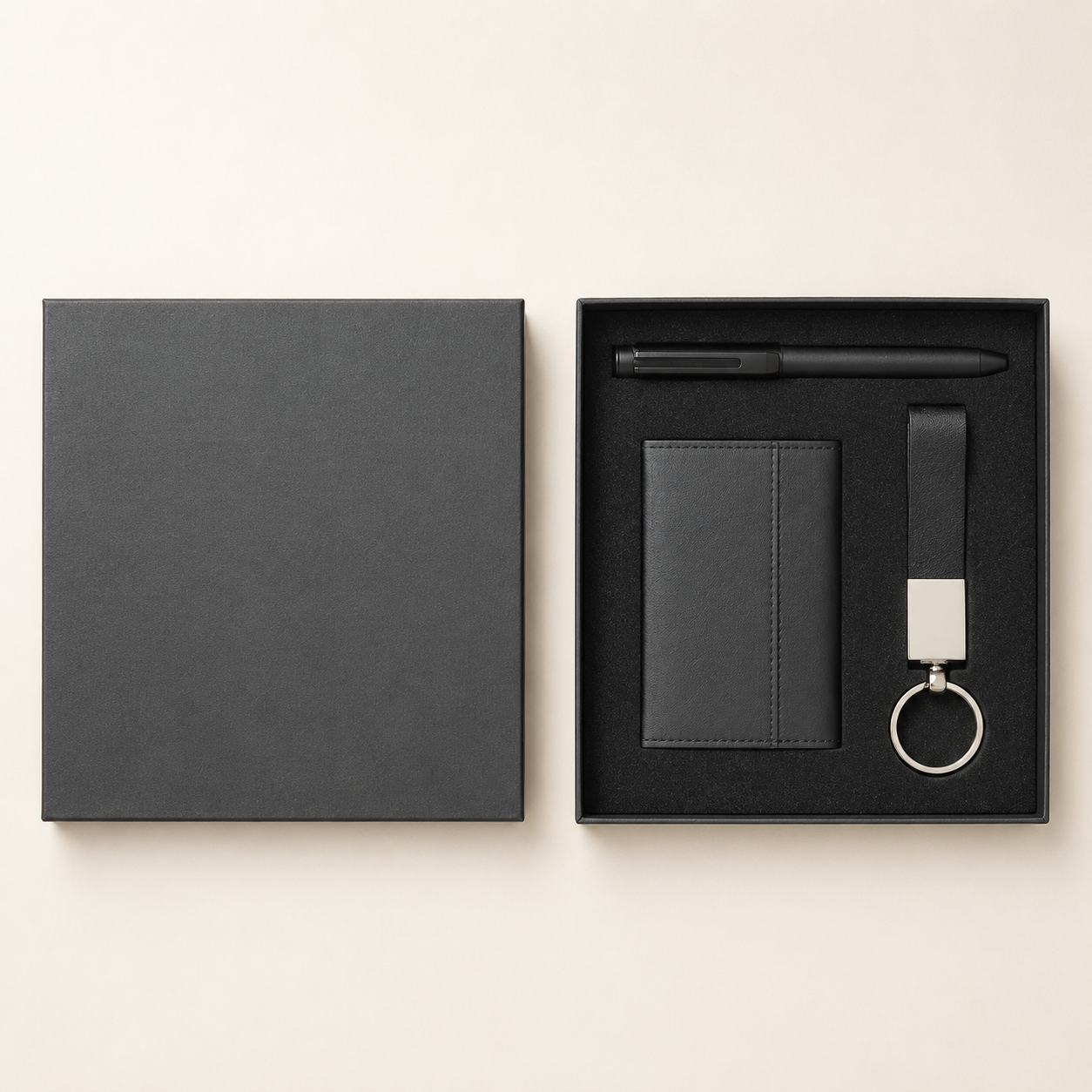 SANTHOME Gift Set (Card Holder, Key Chain and Pen)