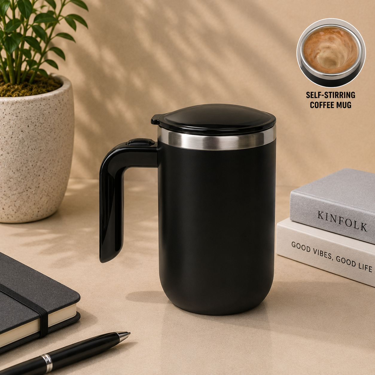 CAFFE Auto-Stirring Coffee Mug – 400ml