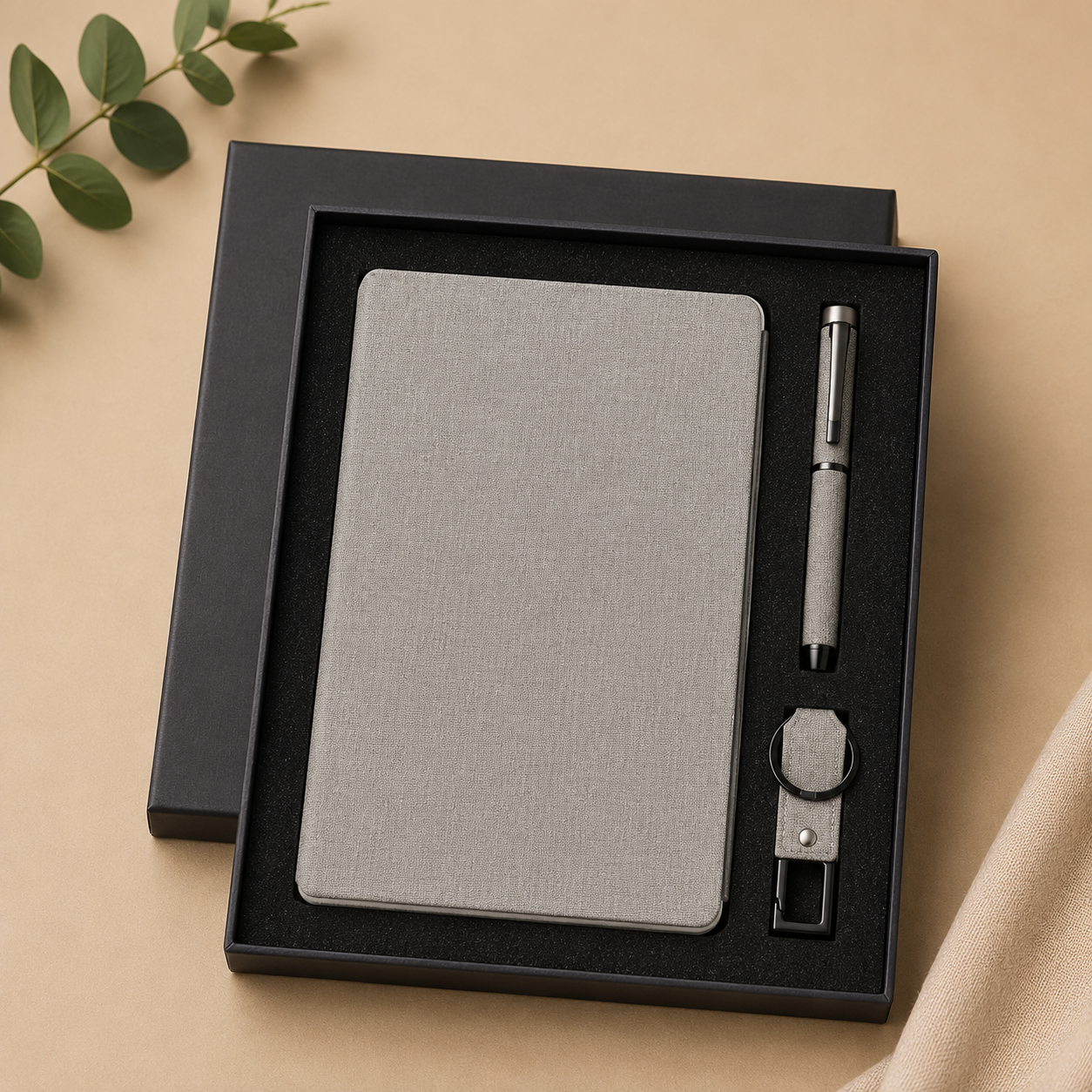 CHANGE ZERO Sustainable Gift Set with Refillable Notebook, Pen & USB Keychain