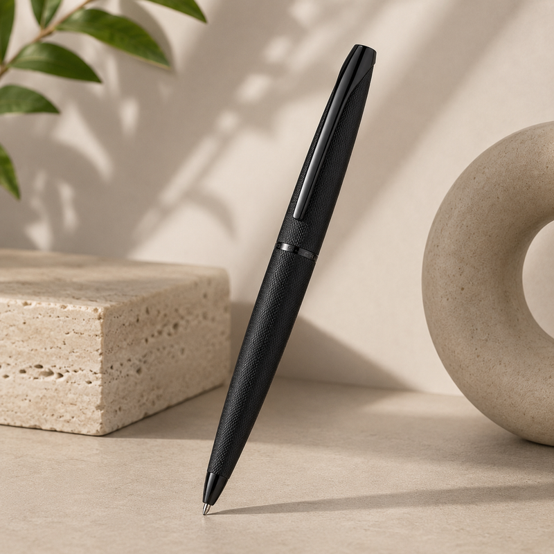Cross ATX Brushed Black Ballpoint Pen - Blue Ink