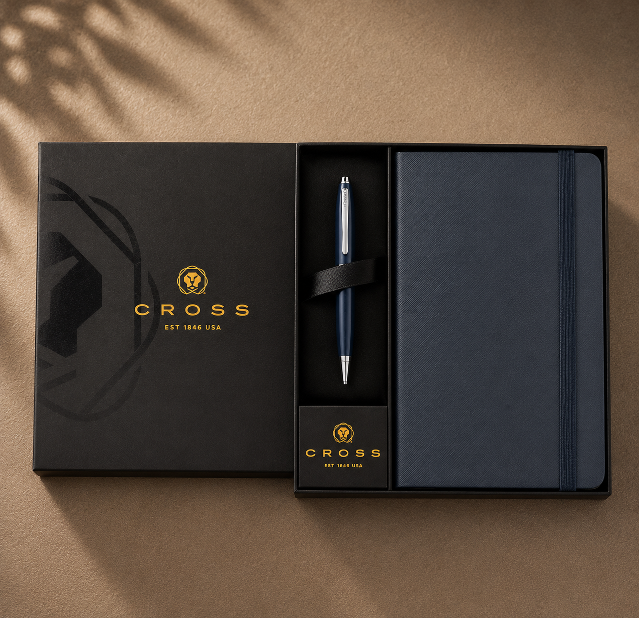Cross Click - Chrome Ballpoint Pen & A5 Hardcover Notebook Gift Set