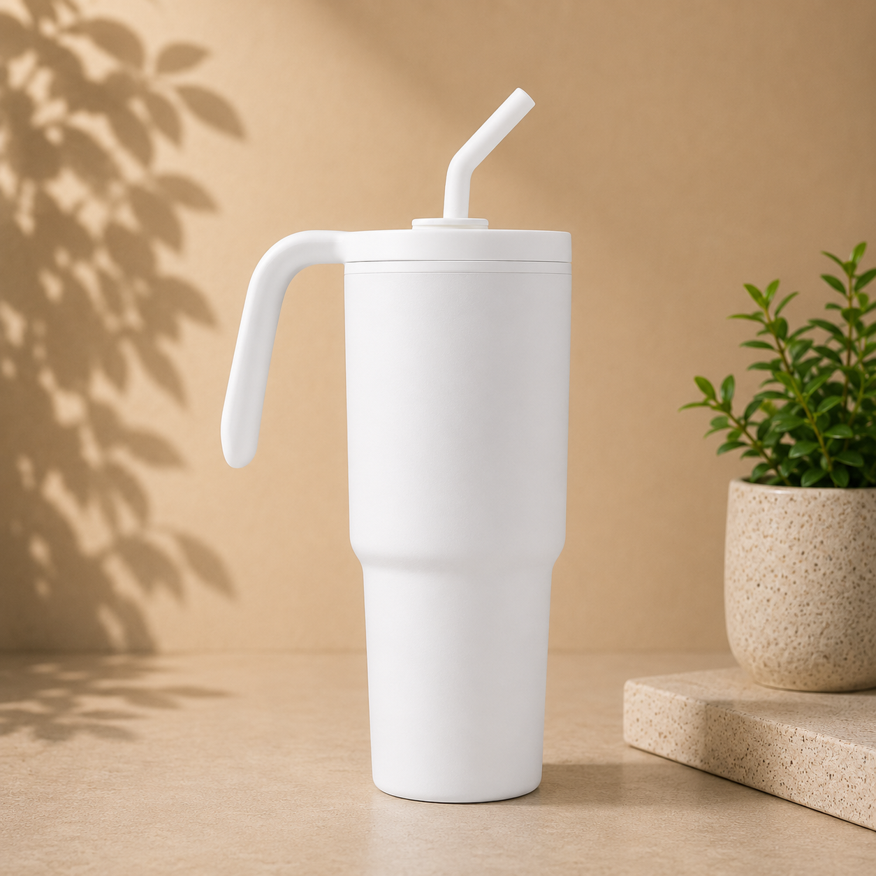 FORZA 360 Recycled Stainless Steel Tumbler with Straw – 900ml