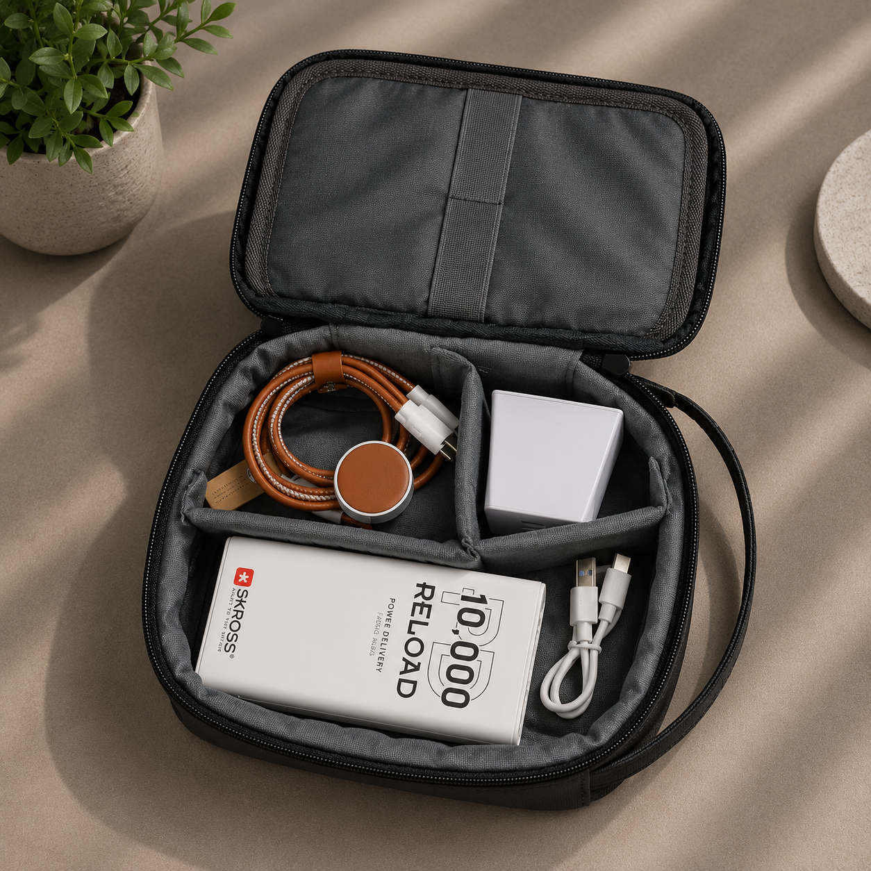 Gift Set of Powerbank, Travel Adapter & Charging Cable