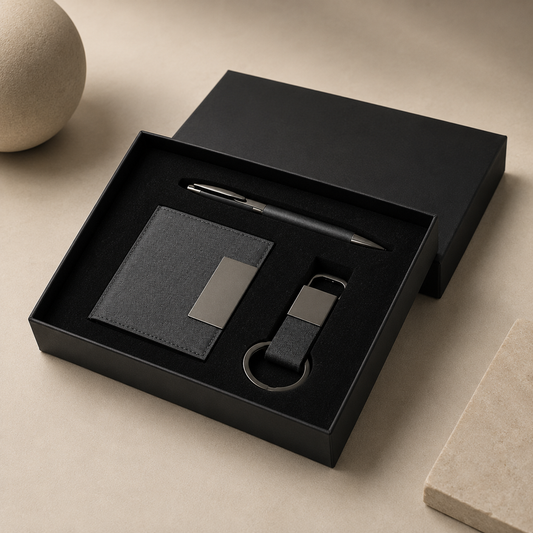 Giftology Gift Set (Card Holder, Key Chain and Pen)