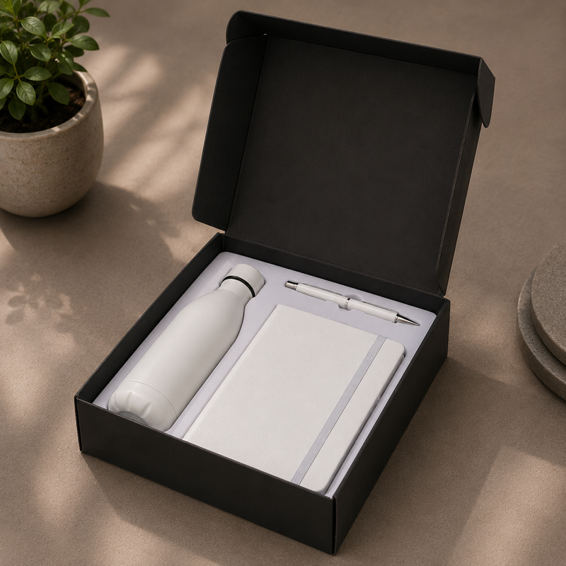Giftology Set of Stainless Bottle, Notebook and Pen