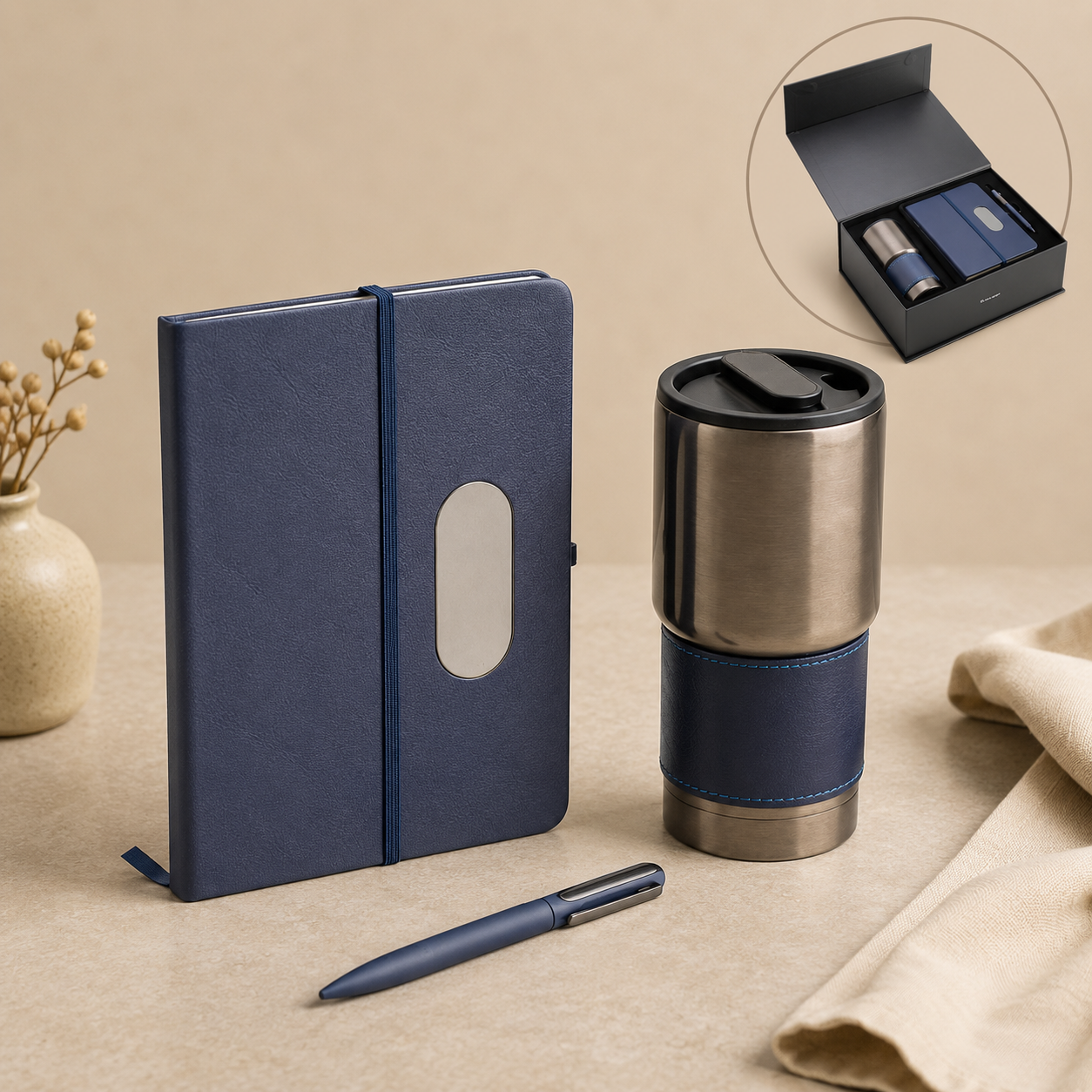 Hans Larsen Gift Set of Tumbler, Notebook and Pen