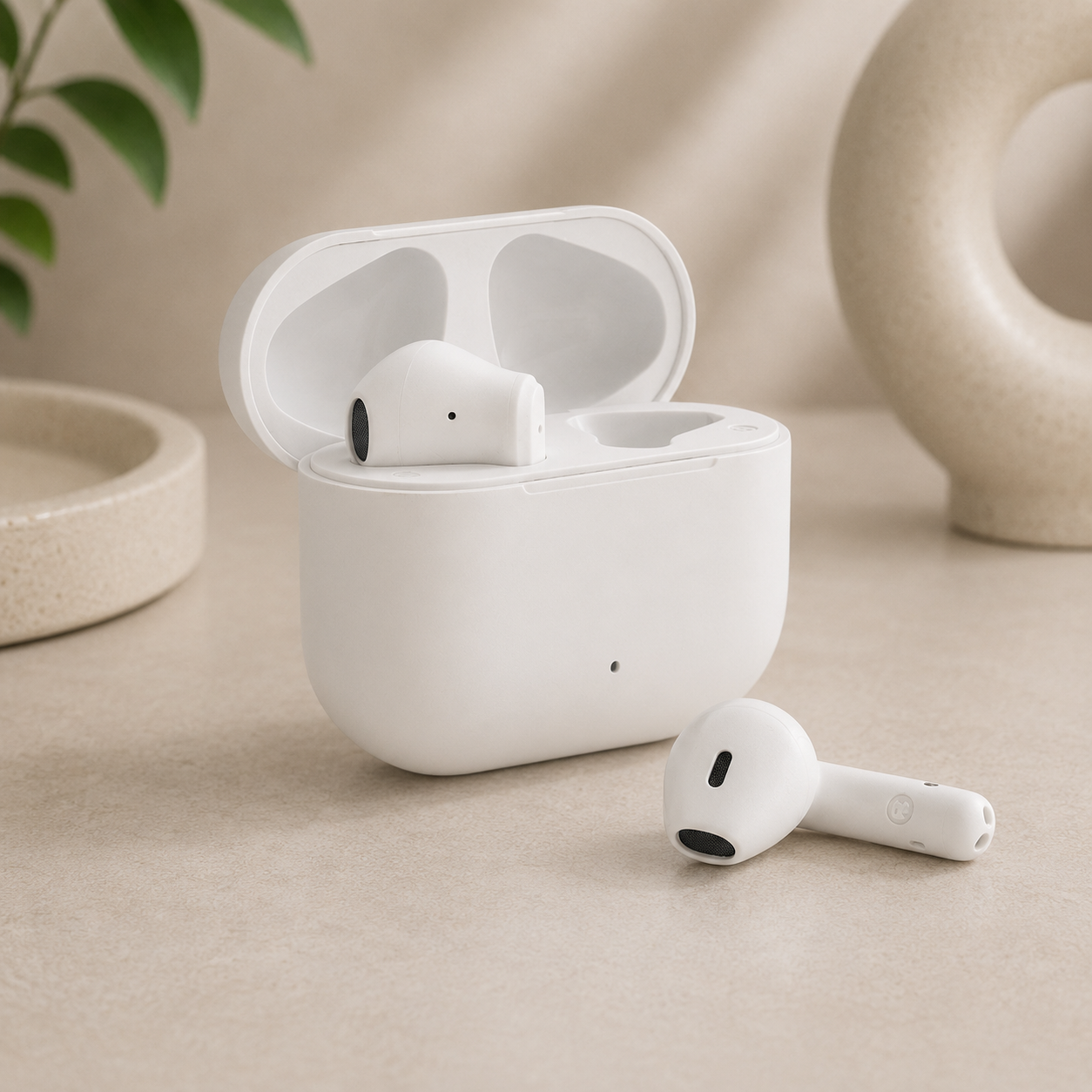 RCS recycled plastic wireless earbuds