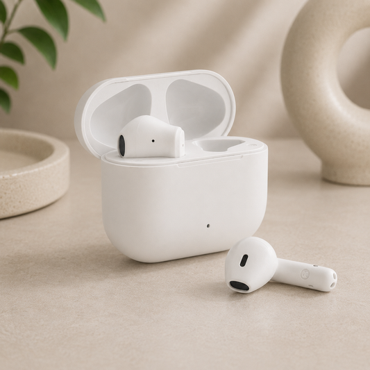 RCS recycled plastic wireless earbuds