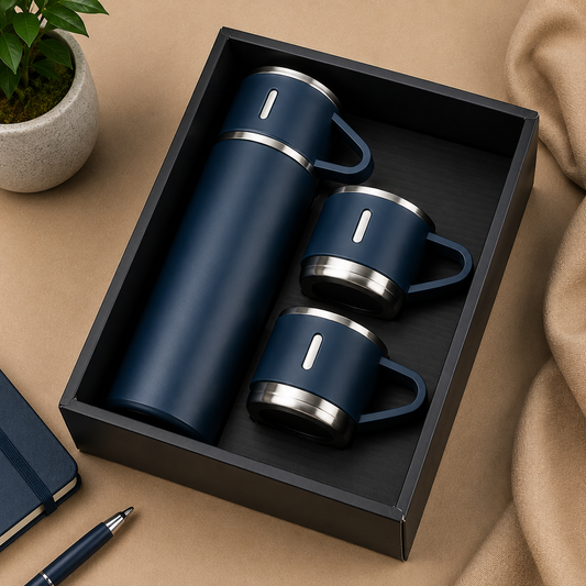 SAFFLE Vacuum Flask & Two Cups Gift Set – 500ml