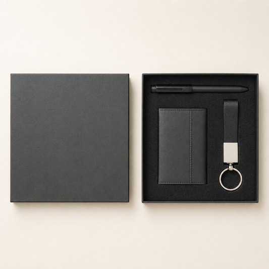 SANTHOME Gift Set (Card Holder, Key Chain and Pen)