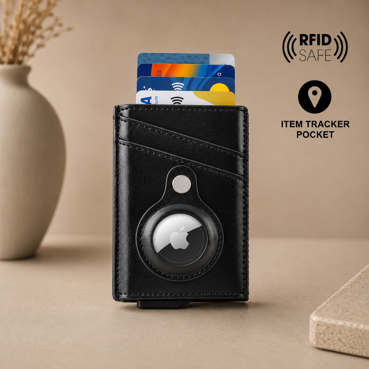 Santhome PU Card Holder with Santhome Tag pocket