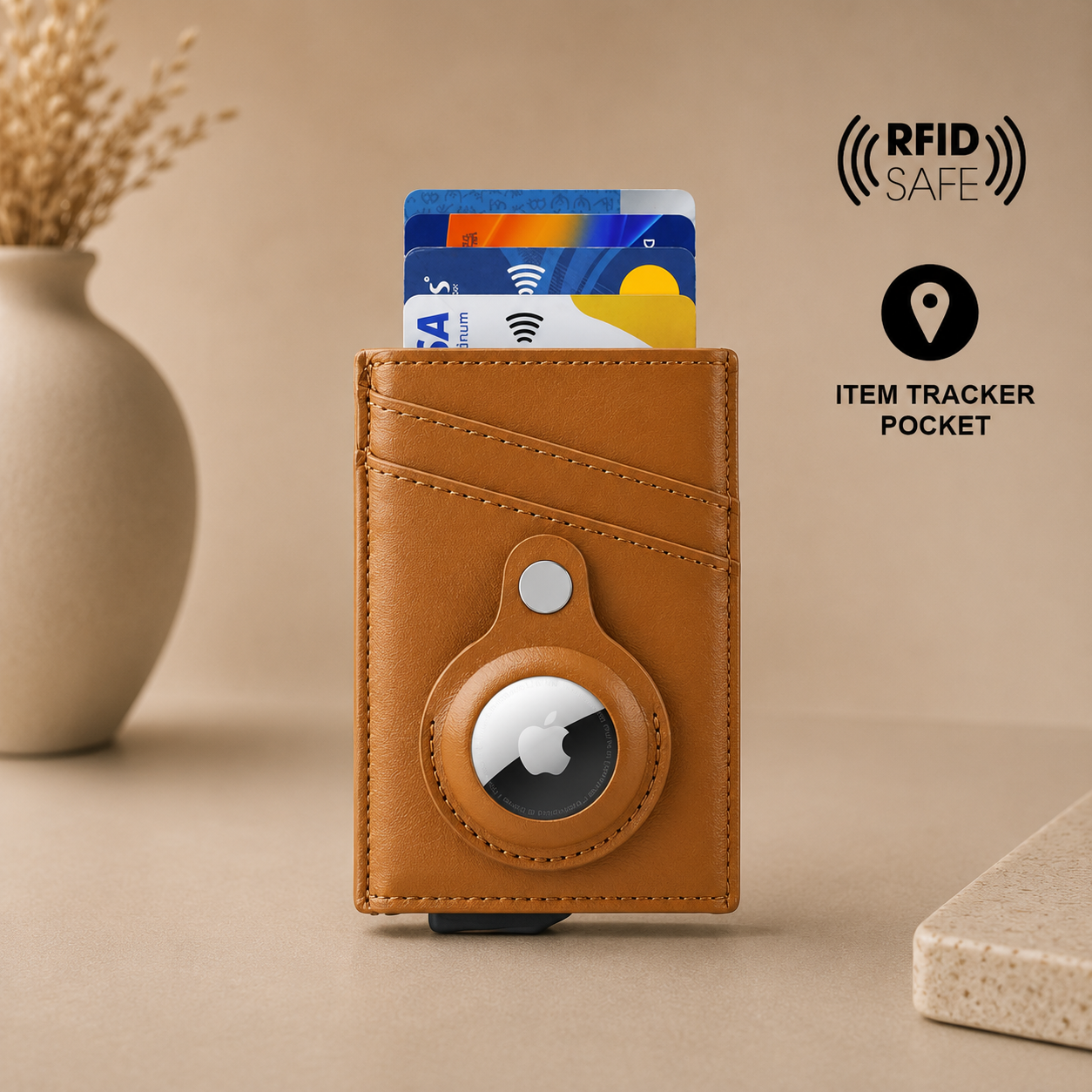 Santhome PU Card Holder with Santhome Tag pocket