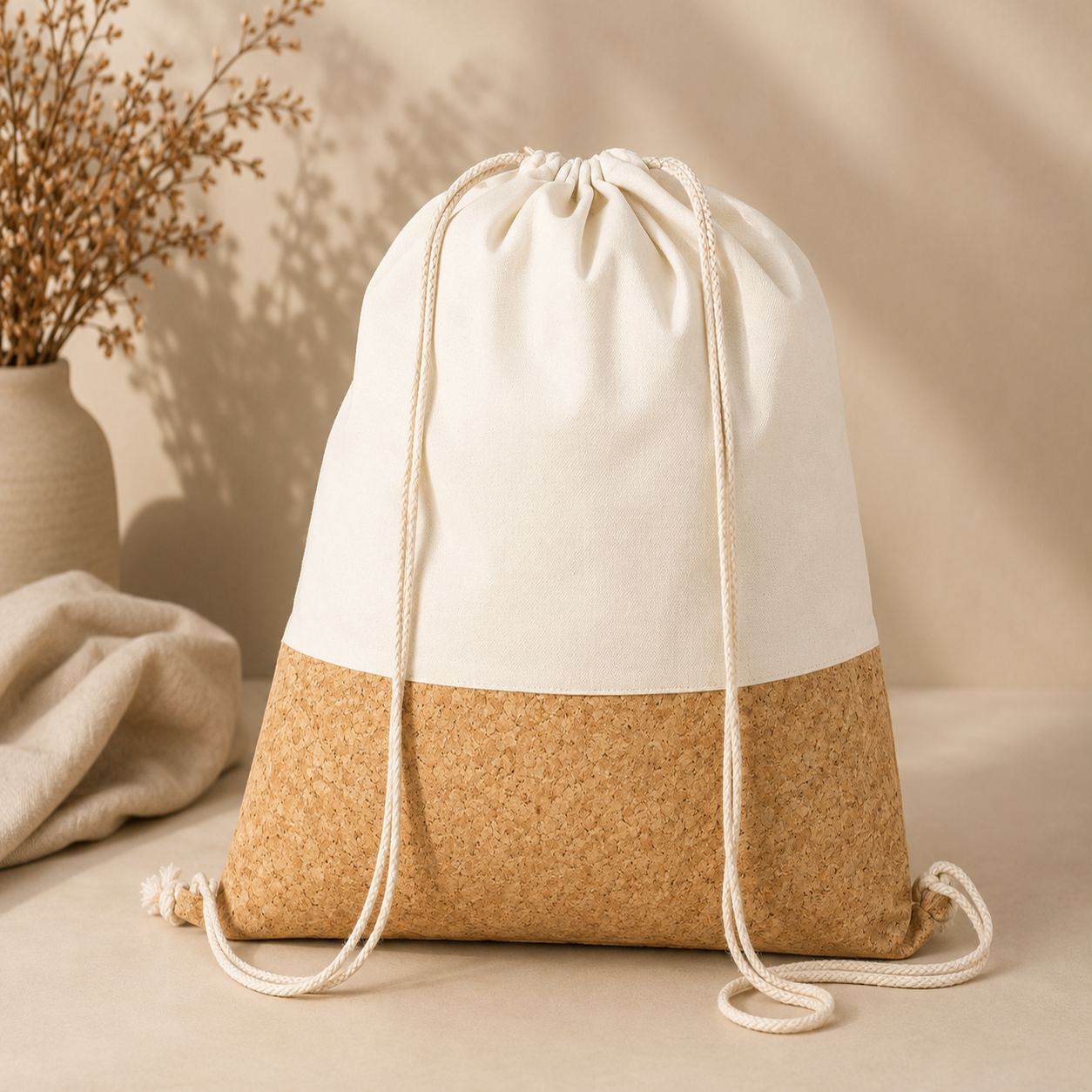 VOLGA - eco-neutral Recycled CottonCork Drawstring Bag