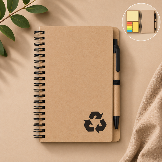 Eco-neutral B6 Notepad & Pen Set with Sticky Note