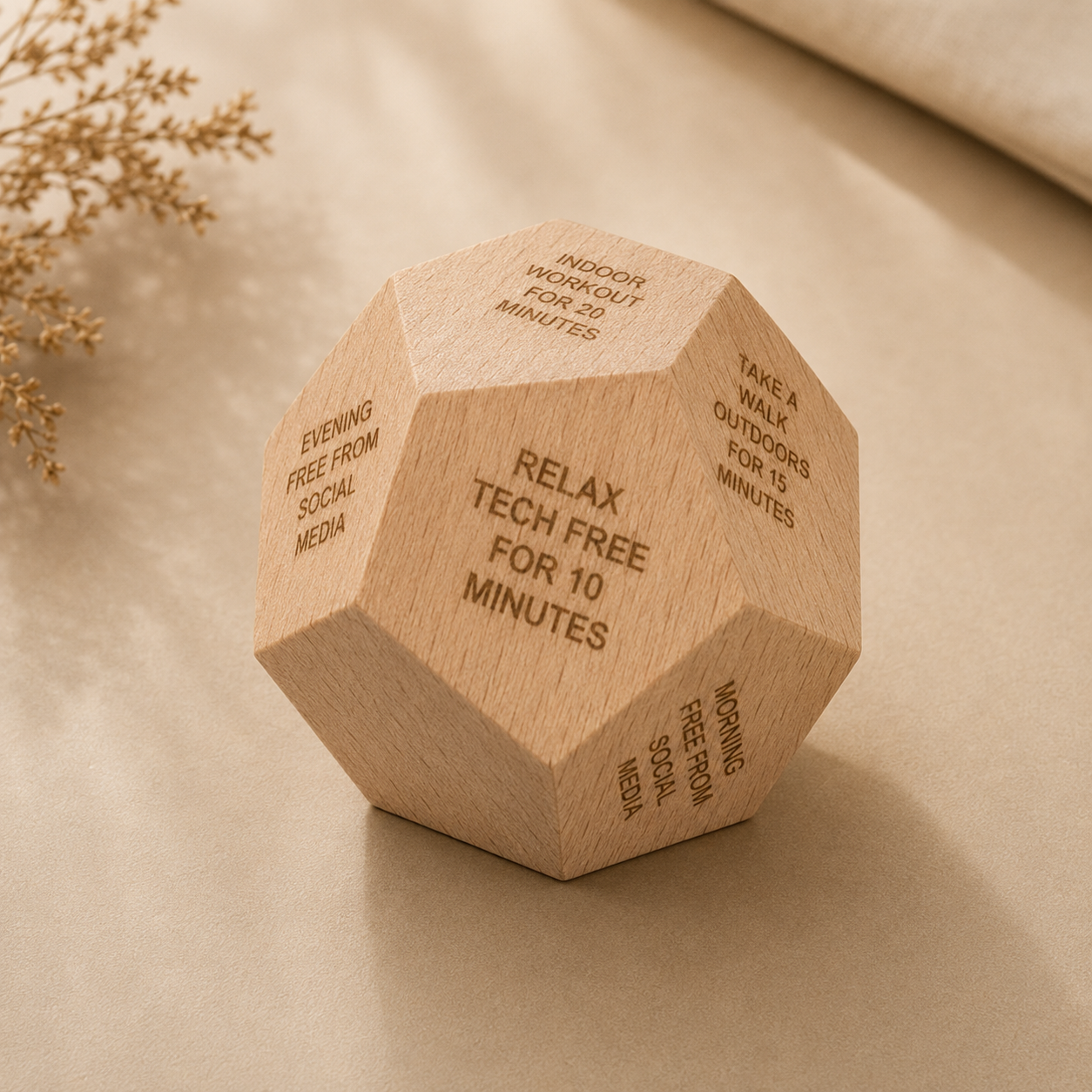 eco-neutral Digital Detox Wooden Dice