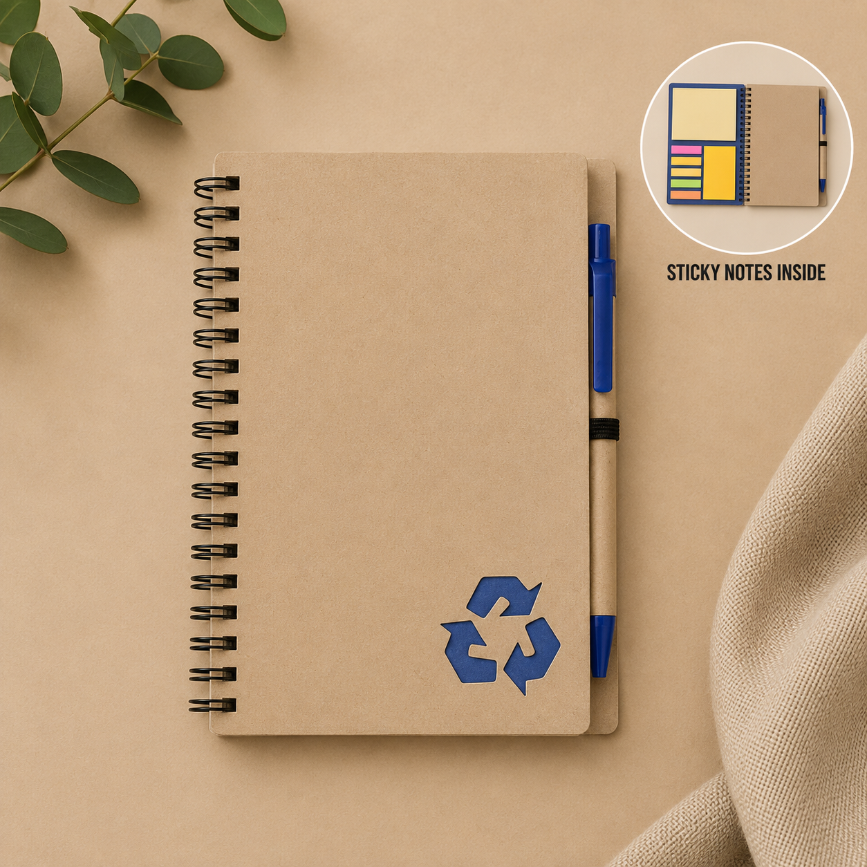 Eco-neutral B6 Notepad & Pen Set with Sticky Note