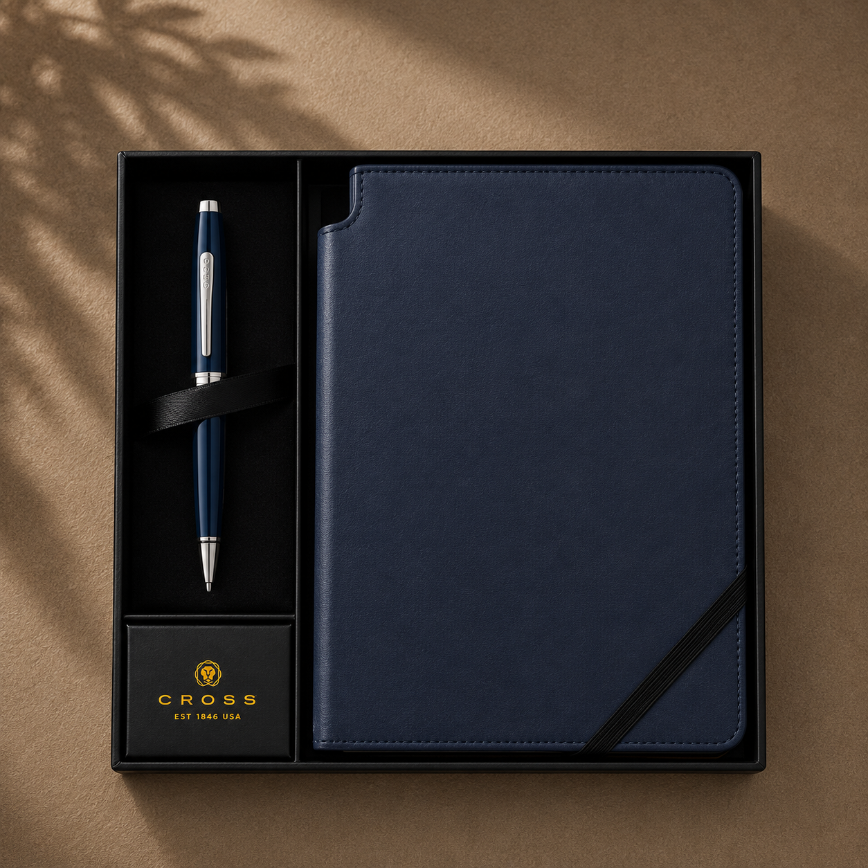 Cross Click - Chrome Ballpoint Pen with Classic White Journal Gift Set